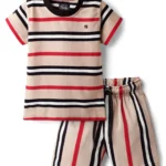 Noddy Knitted Half Sleeves Striped Tee With Coordinating Short Co-ord Set
