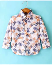 Noddy Full Sleeves Abstract Printed Pathani Set - Image 2