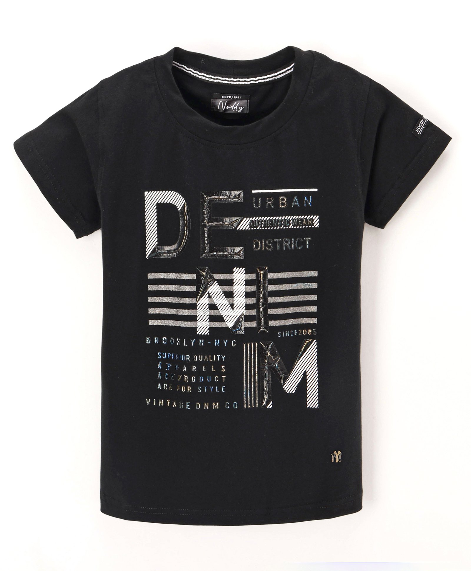 NTO4265-BLACK-1 Noddy Knitted Tee - Black - Image 1